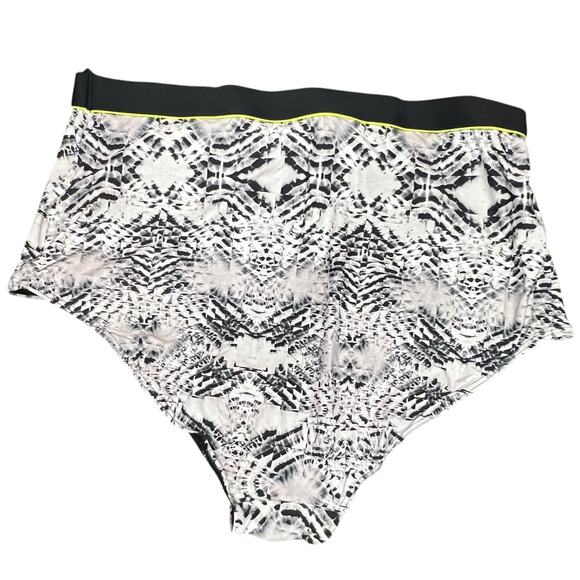 Swimsuits For All Tropiculture Bikini Bottom Women 18 Black Gray Abstract Resort - Picture 3 of 9